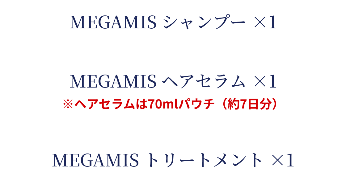 
          MEGAMIS �V�����v�[ �~1
          MEGAMIS �w�A�Z���� �~1 ���w�A�Z������70ml�p�E�`�i��7�����j
          MEGAMIS �g���[�g�����g �~1